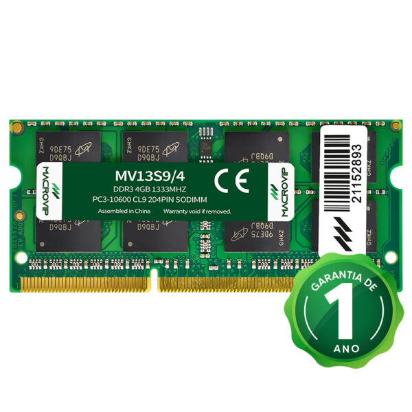 Memoria RAM para Notebook Macrovip DDR3 4GB 1333MHz - MV13S9/4