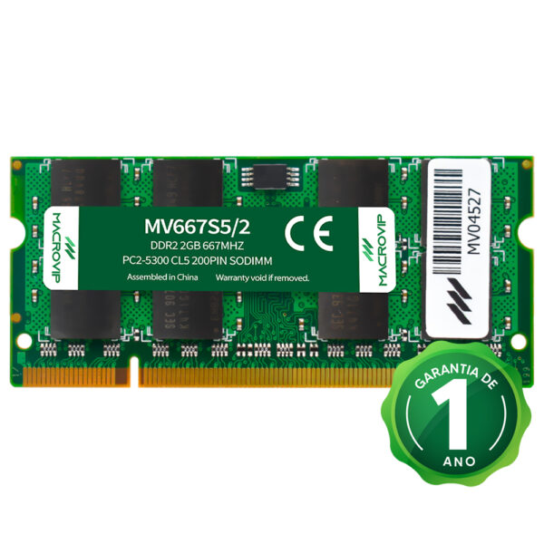 Memoria RAM para Notebook Macrovip DDR2 2GB 667MHz - MV667S5/2
