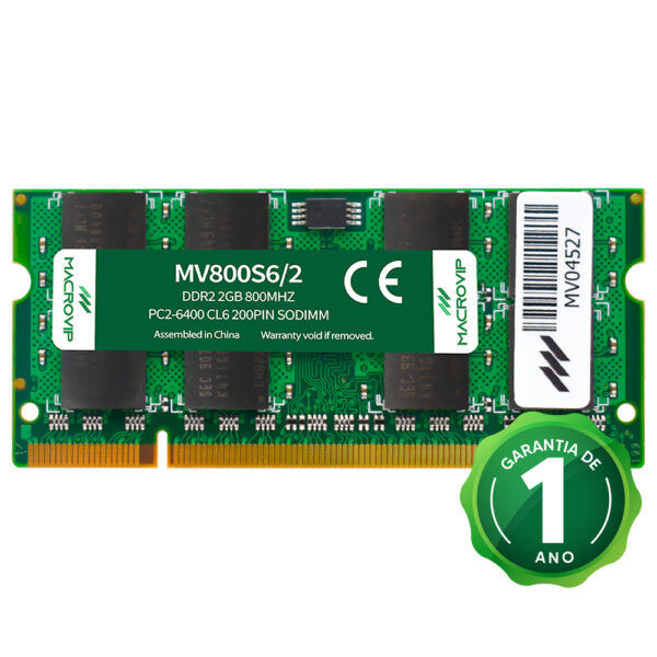 Memoria RAM para Notebook Macrovip DDR2 2GB 800MHz - MV800S6/2