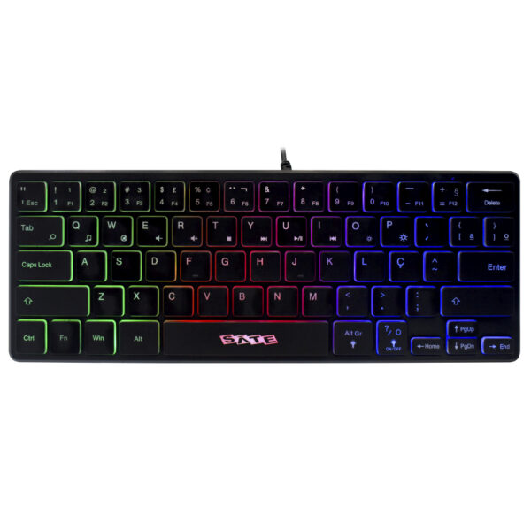 Teclado Satellite AK-871 Mini USB / RGB / Portugues - Preto