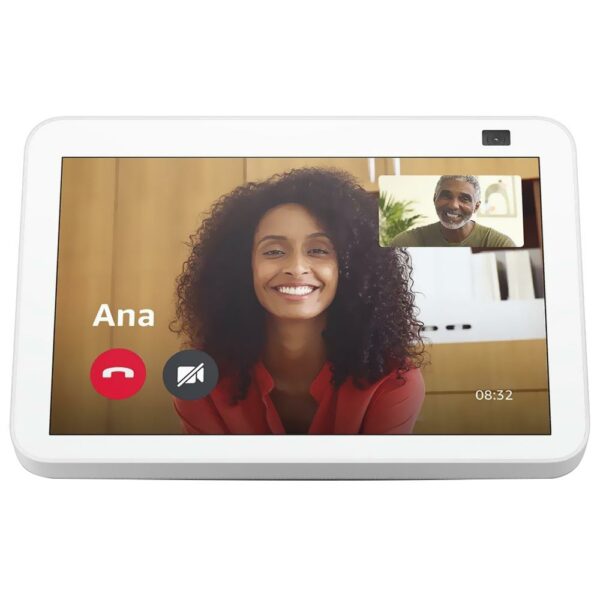 Caixa de Som Amazon Echo Show 8 2 Geracao com Tela 8" / Alexa / Bluetooth - Branco