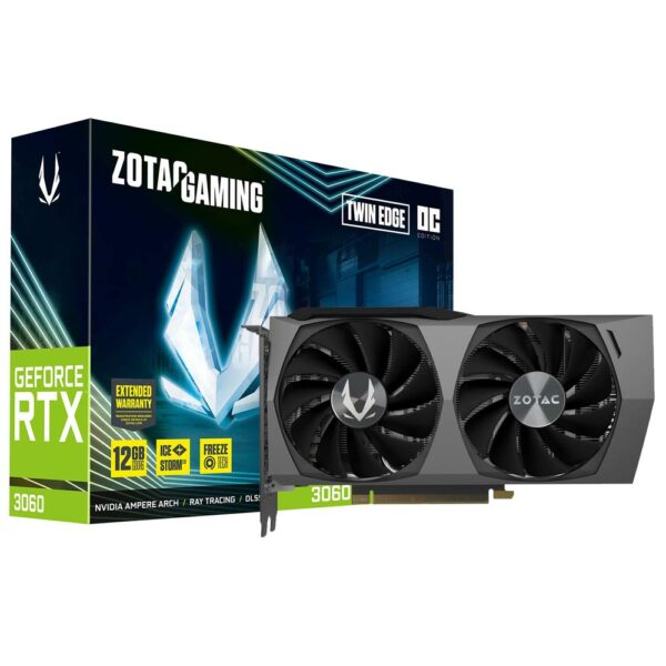 Placa de Video Zotac Twin Edge Gaming OC 12GB GeForce RTX3060 GDDR6 - ZT-A30600H-10M