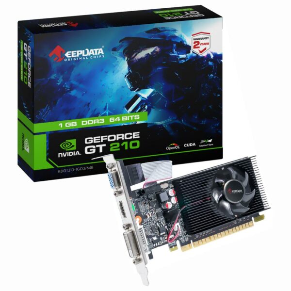 Placa de Video Keepdata 1GB GeForce GT210 DDR3 - LOW PROFILE KDGT210-1GD3/64B