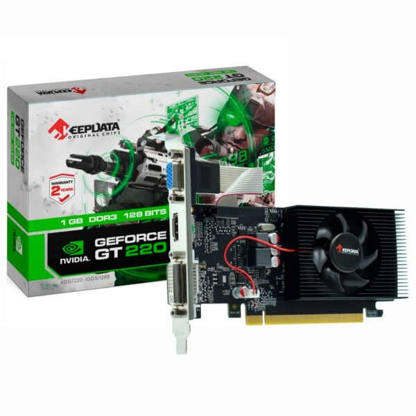 Placa de Video Keepdata 1GB GeForce GT220 DDR3 - LOW PROFILE KDGT220-1GD3/128B