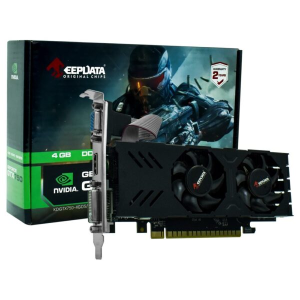 Placa de Video Keepdata 4GB GeForce GTX750 GDDR5 - LOW PROFILE KDGTX750-4GD5/128B