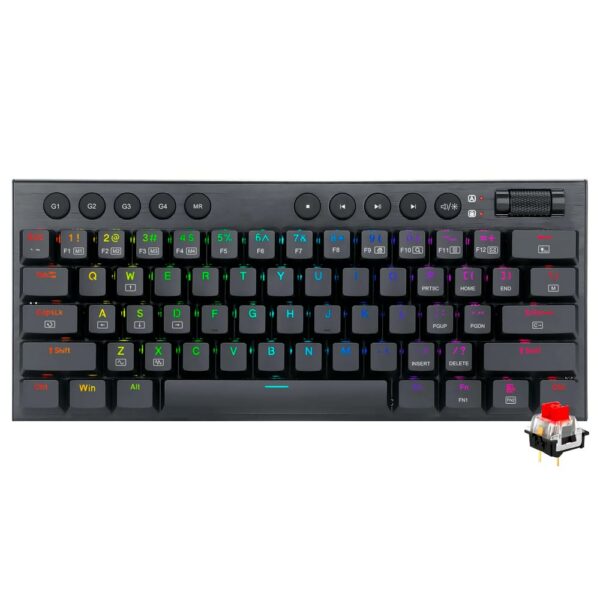 Teclado Gamer Mecanico Redragon K632-RGB Horus Mini USB / RGB / RED / Ingles - Preto