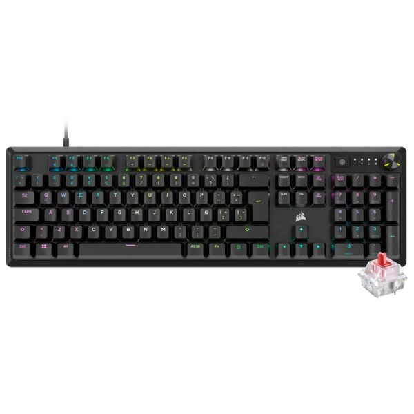 Teclado Gamer Mecanico Corsair K70 Core USB / RGB / RED / Espanhol - Preto (CH-910971E-SP)