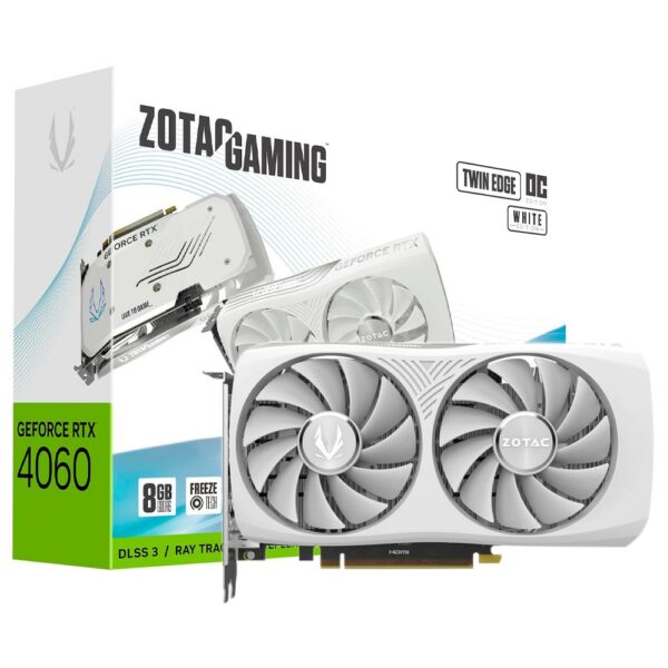 Placa de Video Zotac Gaming Twin Edge OC White 8GB GeForce RTX4060 GDDR6 - ZT-D40600Q-10M