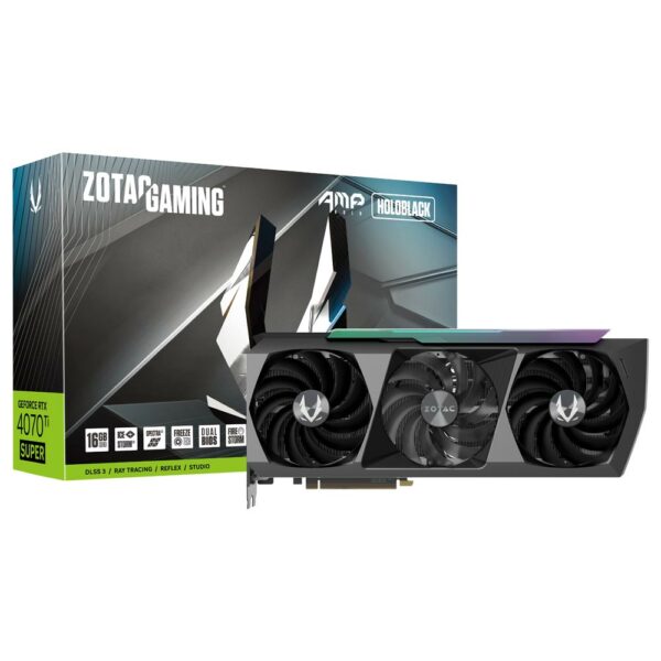 Placa de Video Zotac Gaming AMP Holo Black 16GB GeForce RTX4070TI SUPER GDDR6X - ZT-D40730F-10P