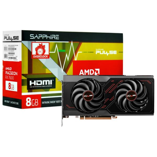 Placa de Video Sapphire Gaming Pulse OC 8GB Radeon RX7600 GDDR6 - 11324-01-20G