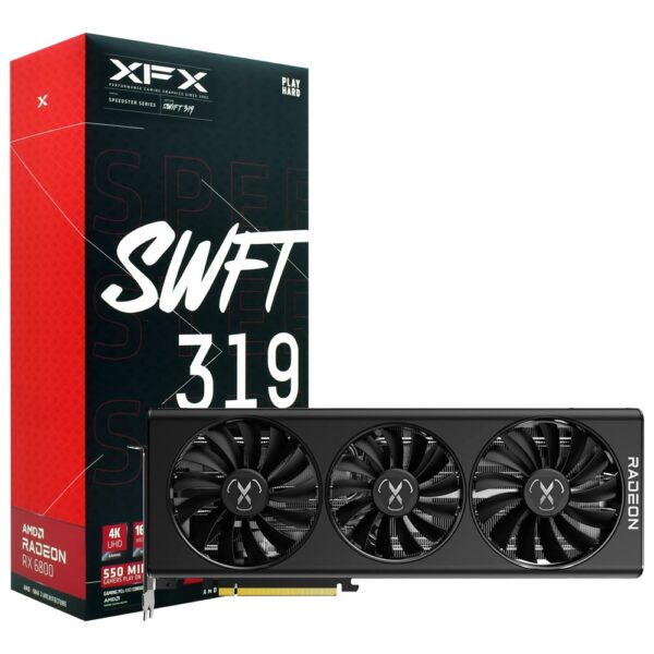 Placa de Video XFX Speedster SWIFT319 Core 16GB Radeon RX6800 GDDR6 - RX-68XLAQFD9