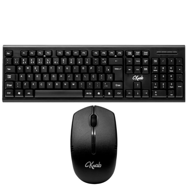 Teclado + Mouse KRAB KBKTM10 Wireless / Portugues - Preto