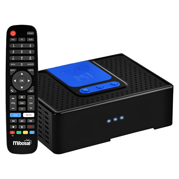 Receptor Digital FTA Mibosat M1 IKS / SKS - Preto / Azul