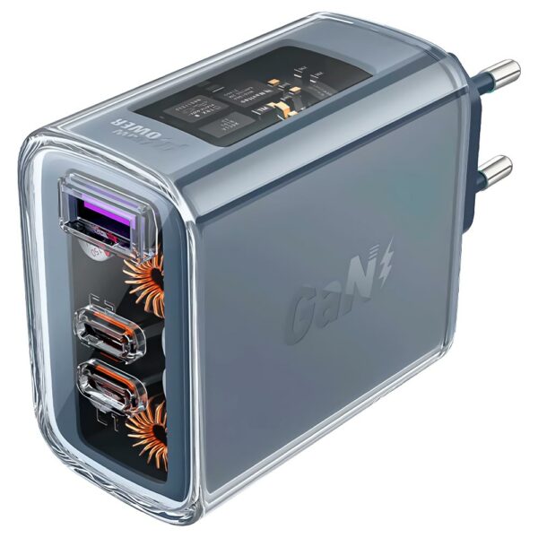 Carregador Tomada Acefast A45 USB / 2 Type-C / 65W - Mica Cinza