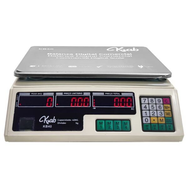 Balanca Digital Comercial KRAB KB40 Bivolt Branco - 40KG
