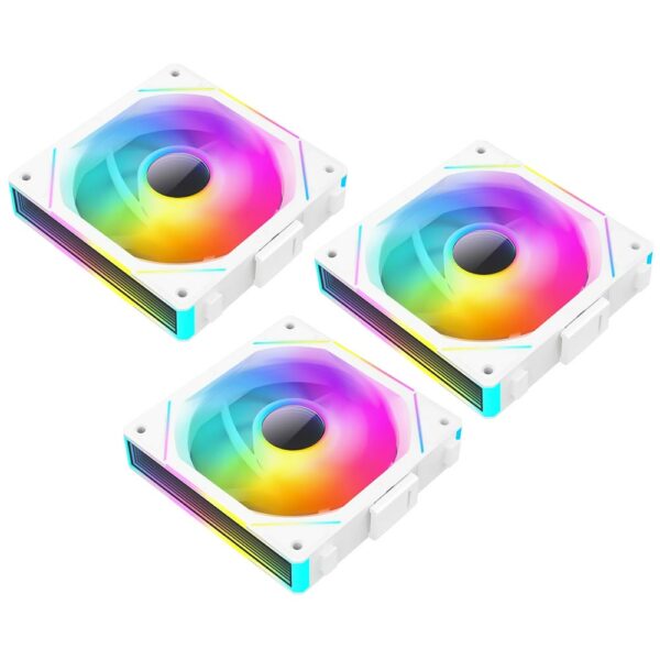 Cooler para Gabinete Teucer JM-1 Reverse 12X12 LED ARGB Branco - Kit com 3 (493214)