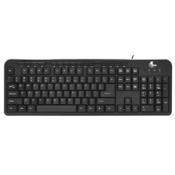 Teclado Xtech XTK-130E Multimedia USB / Ingles - Preto