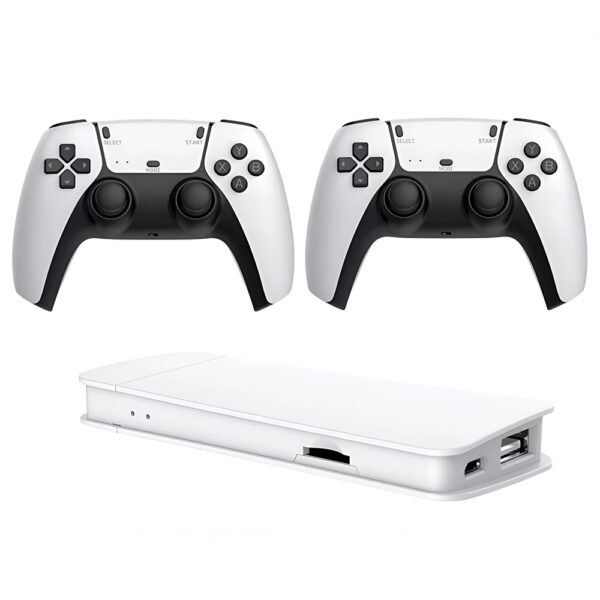 Console Game Stick 3D 4K - Branco + 2 Controles Wireless (Com 10000 Jogos)
