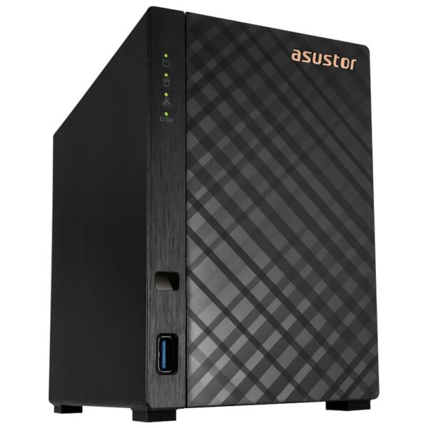 Servidor Nas Storage Asustor AS1102TL Drivestor 2 Lite Realtek RTD1619B de 1.7GHz / 1GB de RAM / 2 Baias / USB 3.2 / LAN - Preto