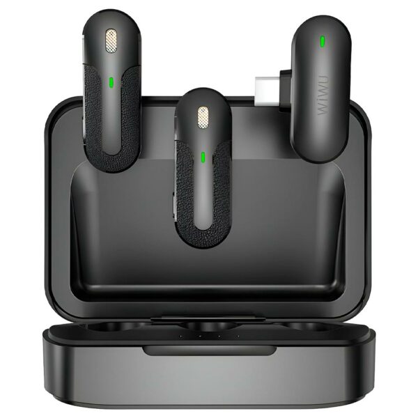 Microfone Wiwu Duo Mini para Smartphone Wireless / Type-C - Preto (WI-WM002)