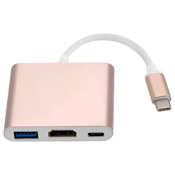 Cabo Adaptador HDL USB-C Macho para USB-C  Femea / HDMI / USB 3.0