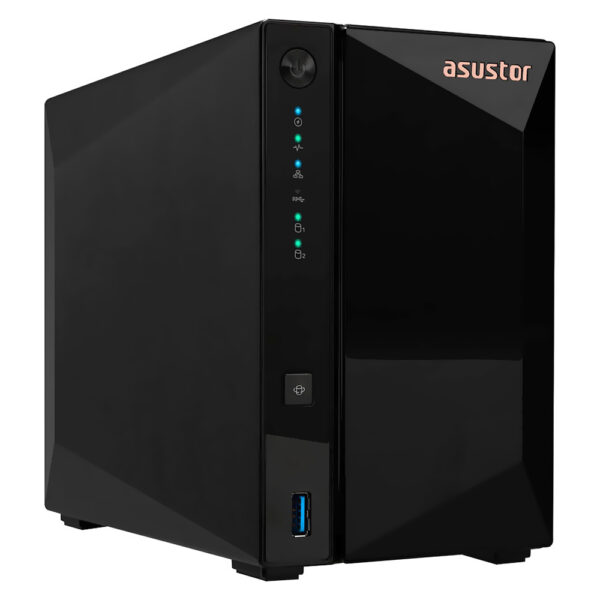 Servidor Nas Storage Asustor AS3302T Realtek RTD1296 de 1.4GHz / 2GB de RAM / 2 Baias / USB / LAN - Preto