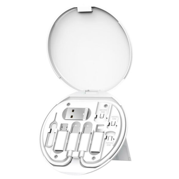 Cabo Adaptador Wiwo S02 USB-C Macho para Micro USB / Lightning / USB - Branco (Case com Kit)