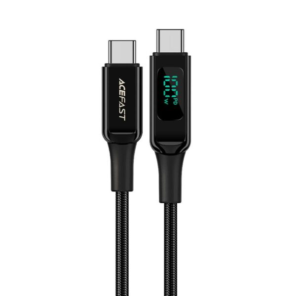 Cabo Acefast C6-03 USB-C Macho A USB-C Macho 2M - Preto