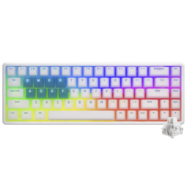 Teclado Gamer Mecanico Lamzu Atlantis Pro Special Edition USB / RGB / White / Ingles - Branco