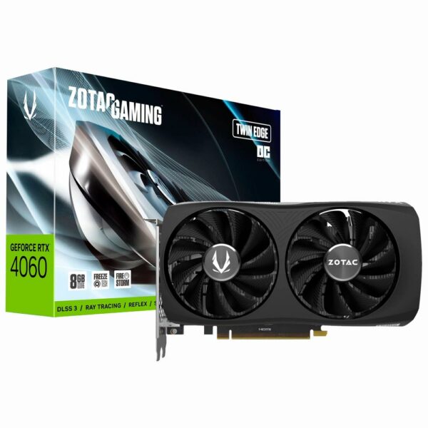 Placa de Video Zotac Gaming Twin Edge OC 8GB GeForce RTX4060 GDDR6 - ZT-D40600H-10M