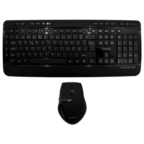 Teclado + Mouse Quanta QTKTM1600 Wireless /  Portugues - Preto