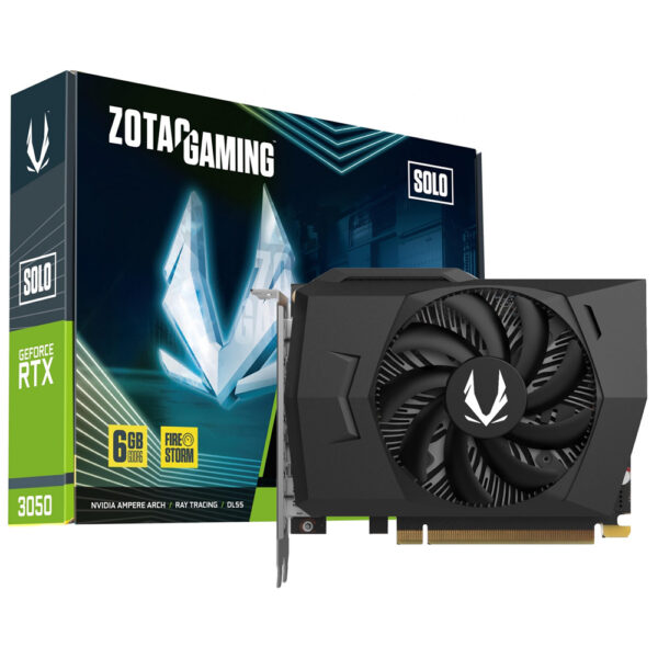 Placa de Video Zotac Gaming Solo 6GB GeForce RTX3050 GDDR6 - ZT-A30510G-10L