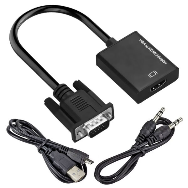 Cabo Adaptador Conversor VGA Macho para HDMI Femea / Audio HLD