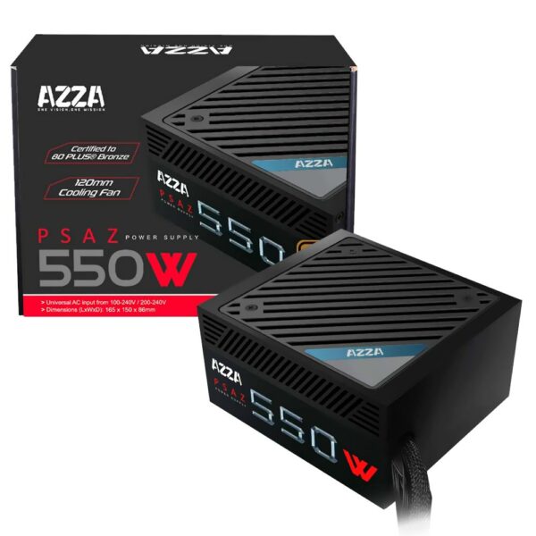 Fonte de Alimentacao AZZA PSAZ-550W ATX / Nao Modular / 80 Plus Bronze