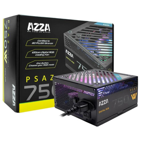 Fonte de Alimentacao AZZA PSAZ 750W ATX / Nao Modular / 80 Plus Bronze / RGB