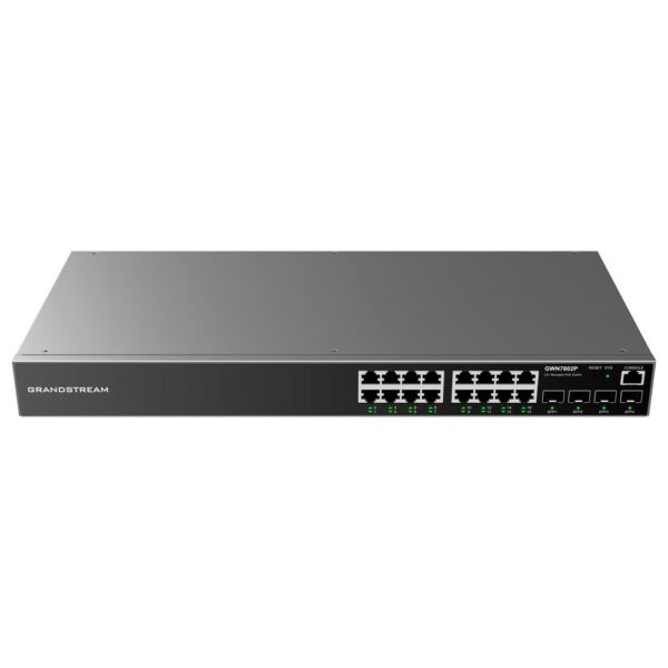Hub Switch Grandstream GWN7802P 16 Portas Gigabit Poe+ L2+ 4SFP / 240W - 10/100/1000Mbps