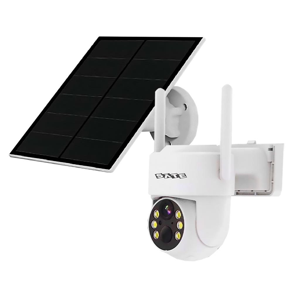 Camera De Seguranca Ip Satellite A Cam S Outdoor Painel Solar Wi Fi Branco Vis Ovip