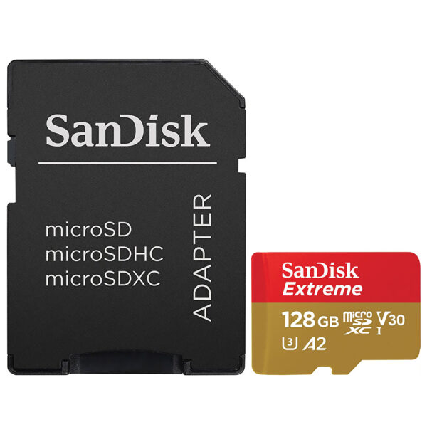 Cartao de Memoria Micro SD SanDisk Extreme U3 V30 128GB 4K - SDSQXAA-128G-GN6MA