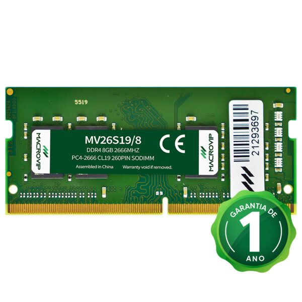Memoria RAM para Notebook Macrovip DDR4 8GB 2666MHz - MV26S19/8