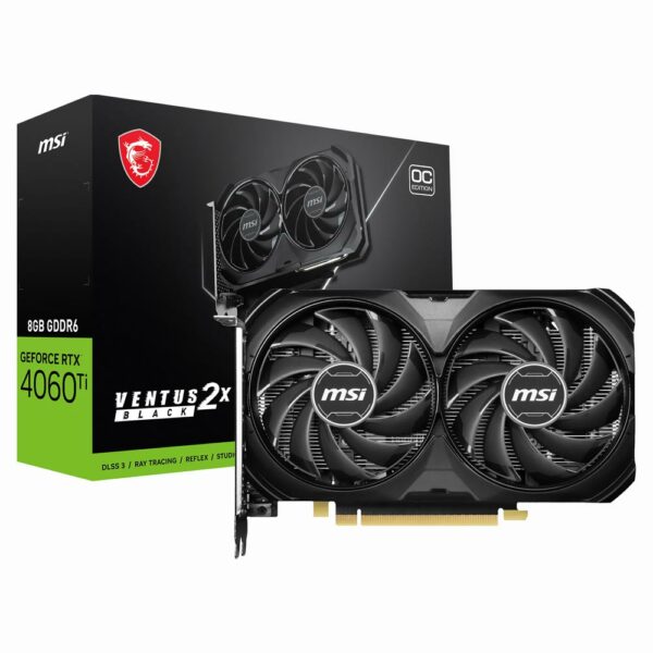 Placa de Video MSI Ventus 2X Black OC 8GB GeForce RTX4060TI GDDR6 - 912-V512-024