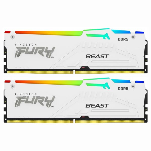 Memoria RAM Kingston Fury Beast DDR5 32GB (2x16GB) 6000MHz RGB - Branco (KF560C36BWE2AK2-32)