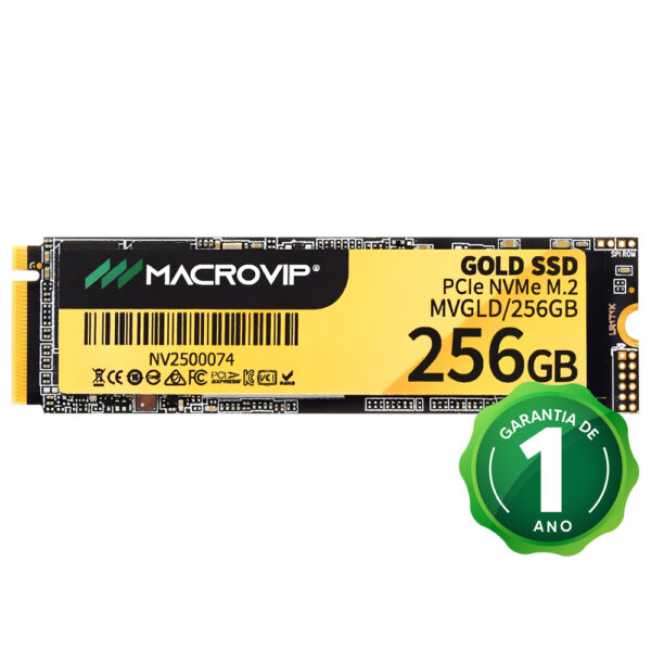 SSD Macrovip M.2 256GB Gold NVMe - MVGLD/256GB