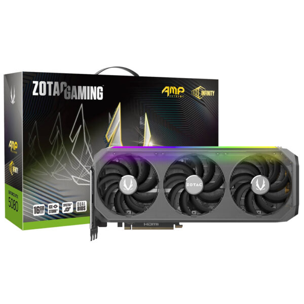 Placa de Video Zotac Gaming AMP Infinity 16GB GeForce RTX5080 GDDR7 - ZT-B50800B-10P