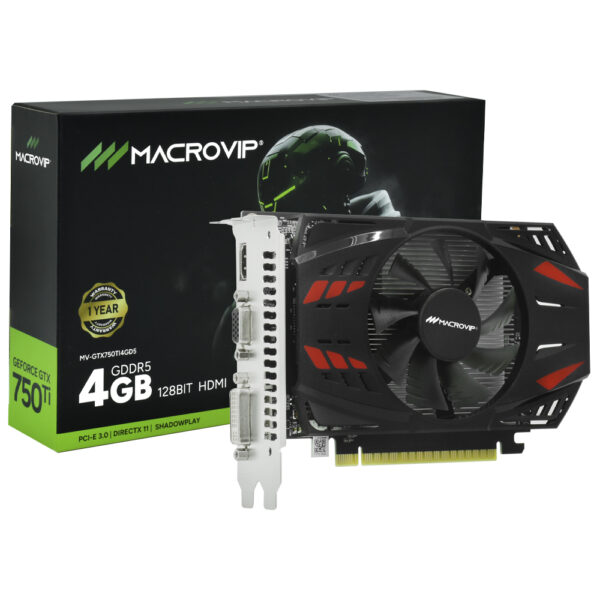 Placa de Video Macrovip 4GB GeForce GTX750TI GDDR5 - MV-GTX750TI4GD5
