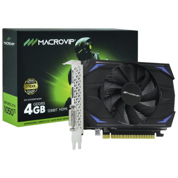 Placa de Video Macrovip 4GB GeForce GTX1050TI GDDR5 - MV-GTX1050TI4GD5